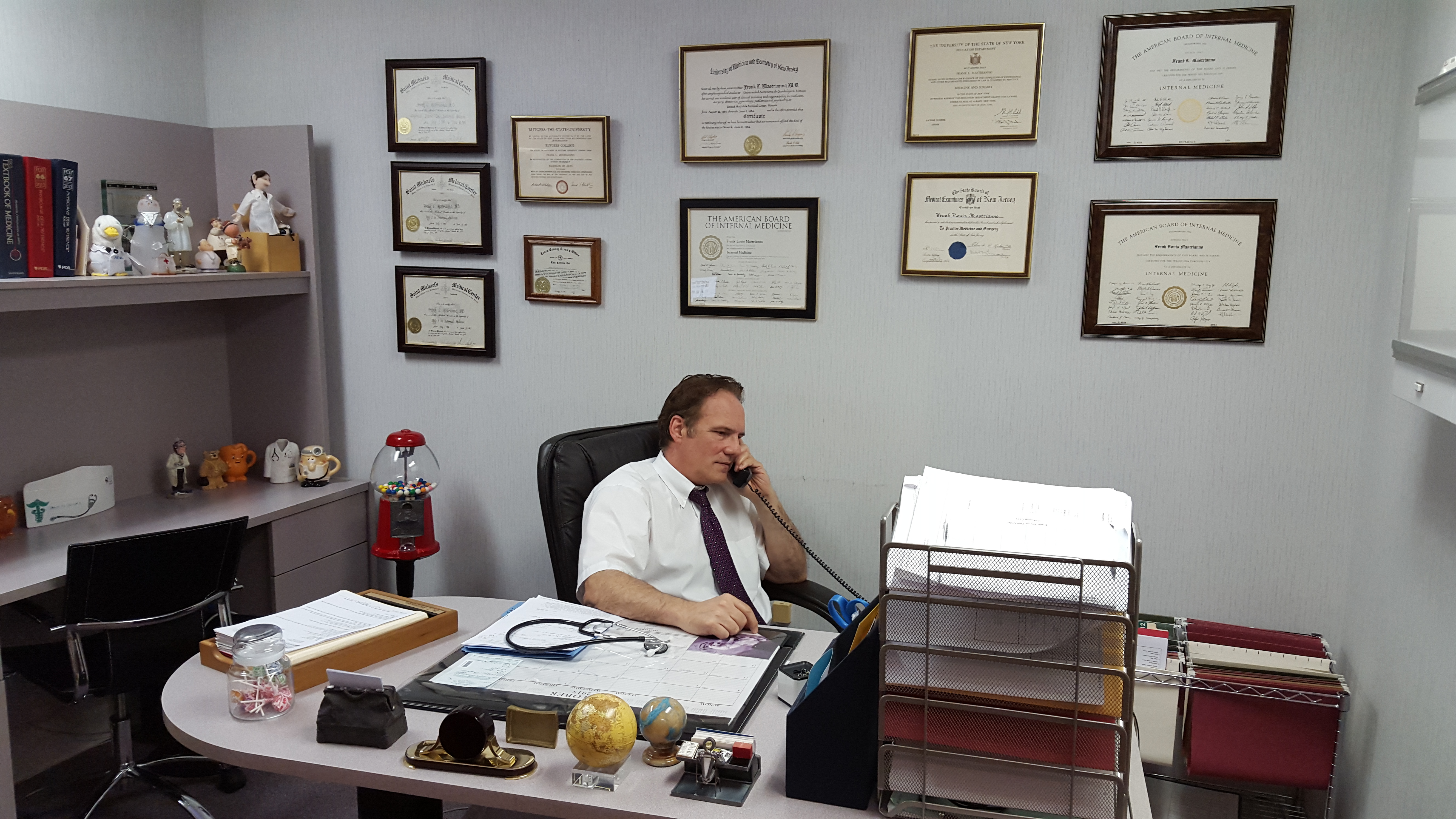 Dr Mastrianno at his desk